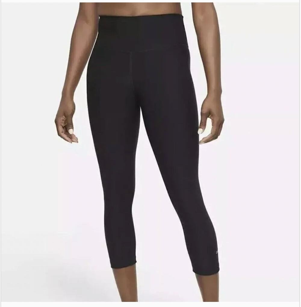 Nike Sculpt Hyper Tight Fit Crop Leggings Gym Monochrome Swish size L